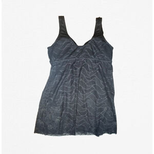 Black Lace Tankini Swimsuit Dress